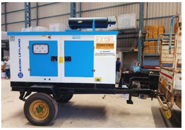 Trolley Mounted Diesel Generator – Portable DG Set with Wheel Trolley, Easy Movement, Strong Frame, Quick Setup, Reliable Backup Power for Site & Commercial Use